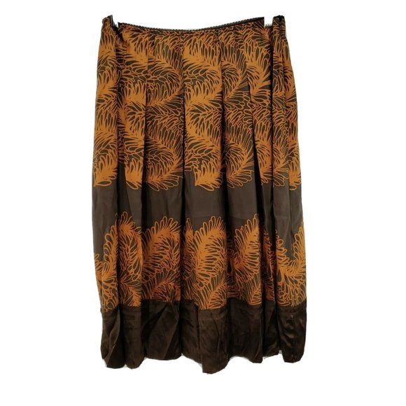 J Jill Womens Skirt Brown Copper Orange Elastic Wa